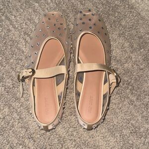 Old Navy Tan and Blue Studded Flats